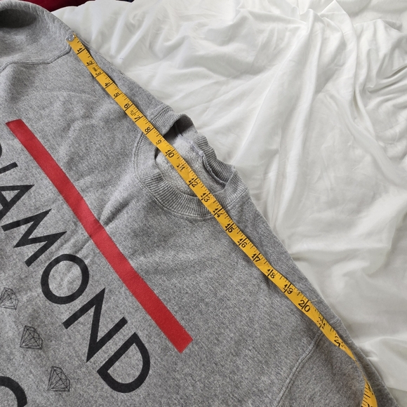🎄 Diamond Supply Co EUC crop sweatshirt Large Ash grey - Picture 12 of 12
